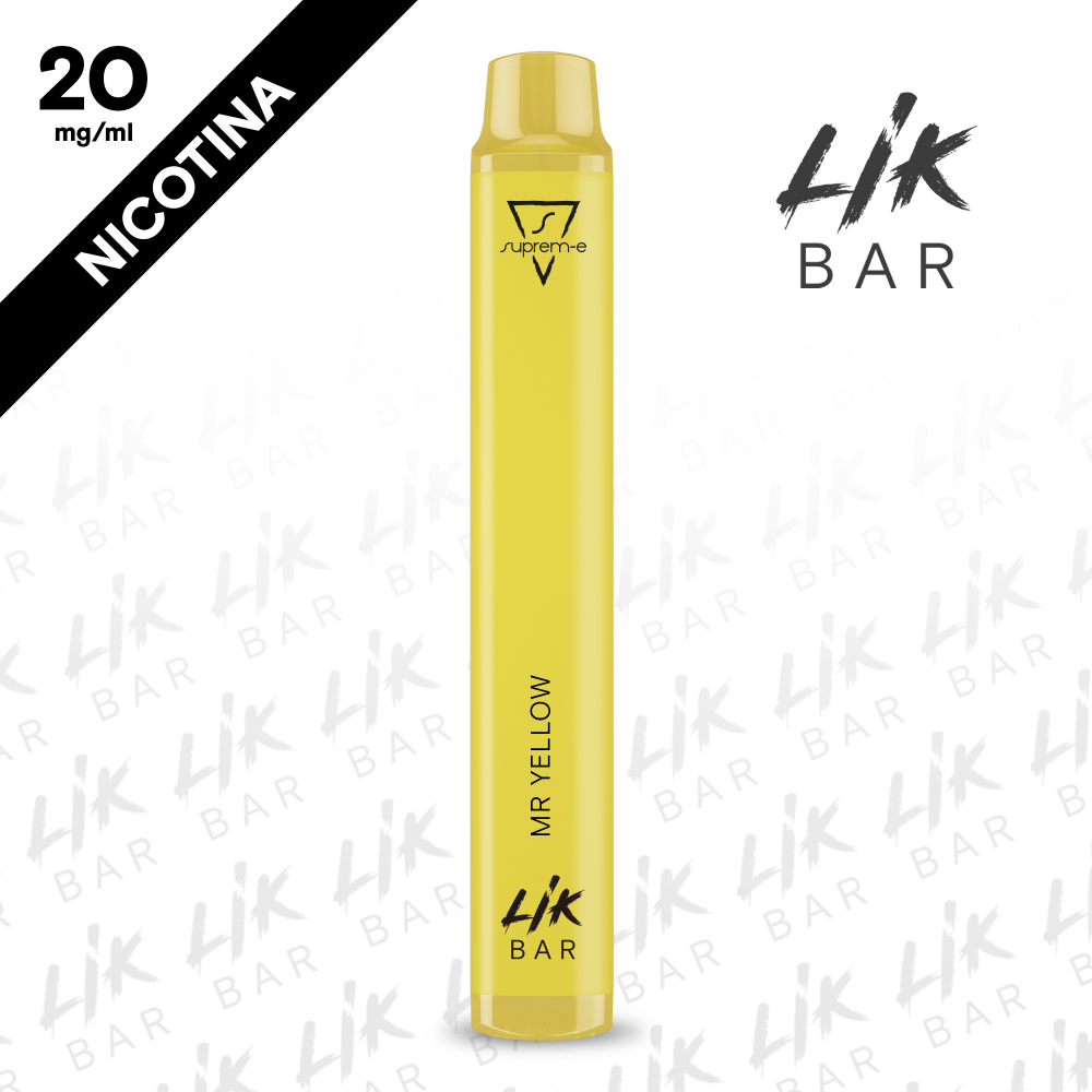 LIK BAR - Mr Yellow - Nicotina 20 - Sigaretta Elettronica Usa e Getta By Suprem-e LIK BAR - Mr Yellow - Nicotina 20 - Sigaretta Elettronica Usa e Getta By Suprem-e