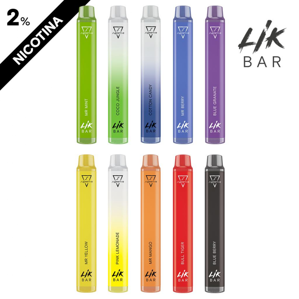 LIK BAR - KIT Assaggio Usa e Getta - NICOTINA 20 - 10 Gusti 1Pz per gusto by Suprem-e LIK BAR - KIT Assaggio Usa e Getta - NICOTINA 20 - 10 Gusti 1Pz per gusto by Suprem-e