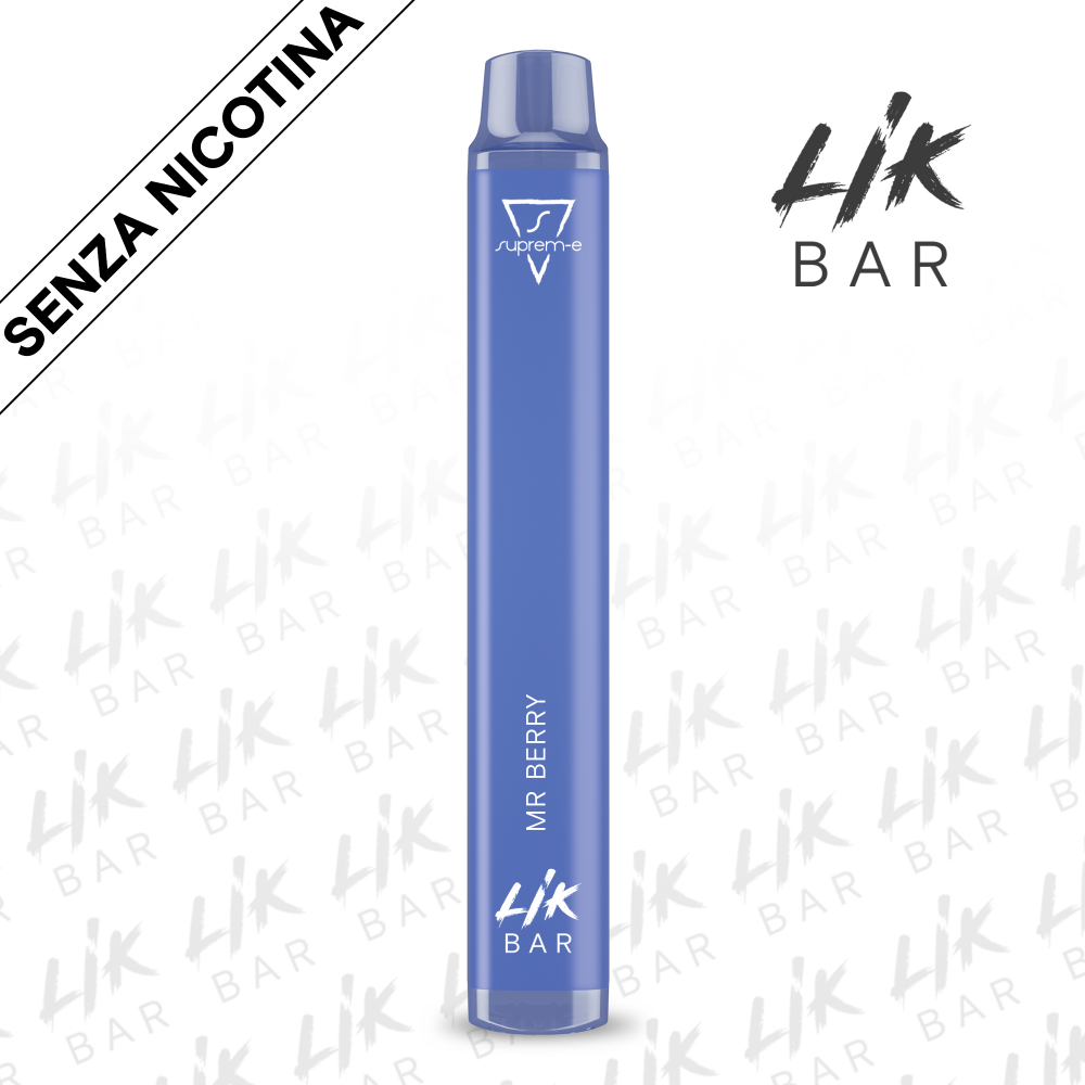 LIK BAR - Mr Berry - Senza Nicotina - Sigaretta Elettronica Usa e Getta By Suprem-e LIK BAR - Mr Berry - Senza Nicotina - Sigaretta Elettronica Usa e Getta By Suprem-e