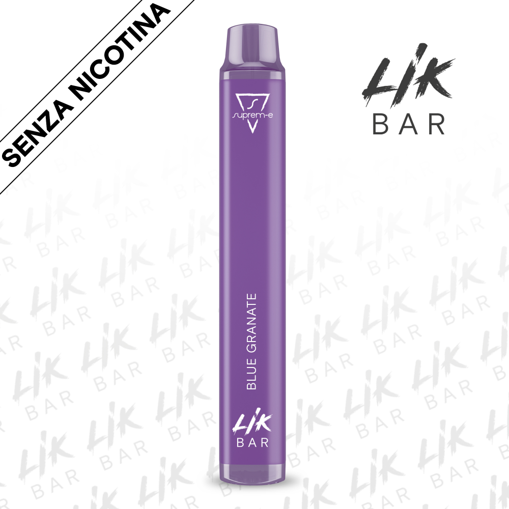 LIK BAR - Blue Granate - Senza Nicotina - Sigaretta Elettronica Usa e Getta By Suprem-e LIK BAR - Blue Granate - Senza Nicotina - Sigaretta Elettronica Usa e Getta By Suprem-e