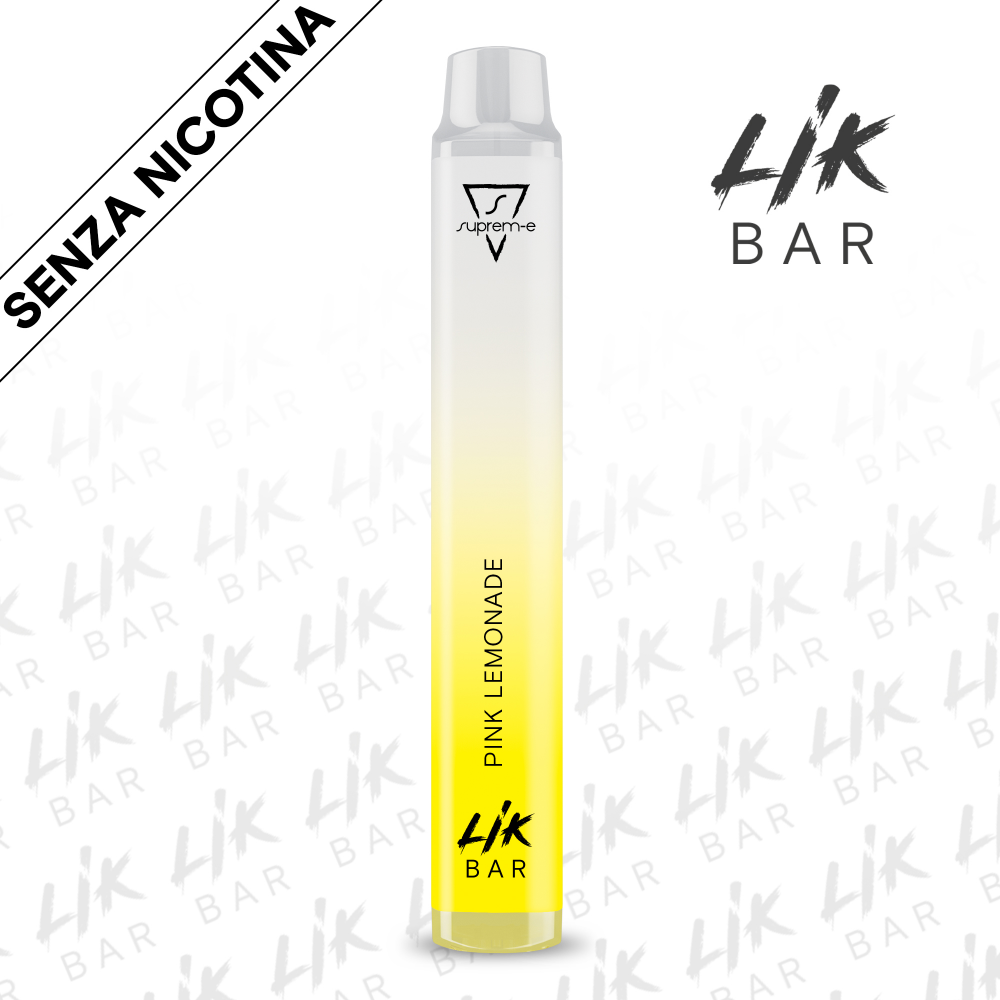 LIK BAR - Pink Lemonade - Senza Nicotina - Sigaretta Elettronica Usa e Getta By Suprem-e