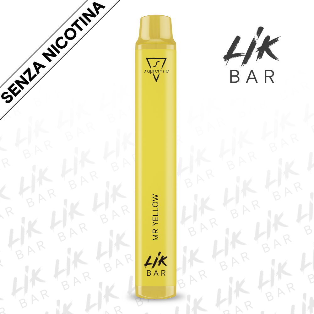 LIK BAR - Mr Yellow - Senza Nicotina - Sigaretta Elettronica Usa e Getta By Suprem-e LIK BAR - Mr Yellow - Senza Nicotina - Sigaretta Elettronica Usa e Getta By Suprem-e