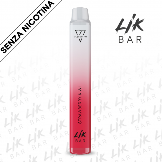 LIK BAR - Strawberry Kiwi - Senza Nicotina - Sigaretta Elettronica Usa e Getta By Suprem-e