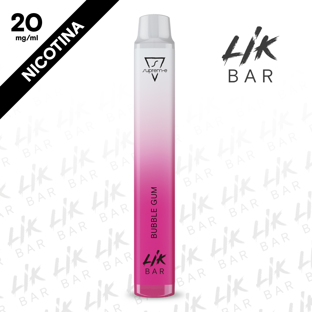 LIK BAR - Bubble Gum - Nicotina 20 - Sigaretta Elettronica Usa e Getta By Suprem-e LIK BAR - Bubble Gum - Nicotina 20 - Sigaretta Elettronica Usa e Getta By Suprem-e