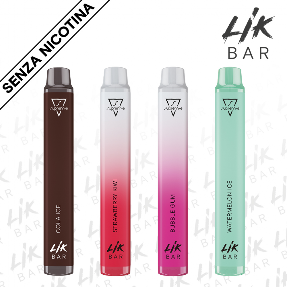 LIK BAR - Kit Assaggio Nuovi Gusti Flavor Senza Nicotina Sigaretta Elettronica Usa e Getta 1pz Per Gusto LIK BAR - Kit Assaggio Nuovi Gusti Flavor Senza Nicotina Sigaretta Elettronica Usa e Getta 1pz Per Gusto