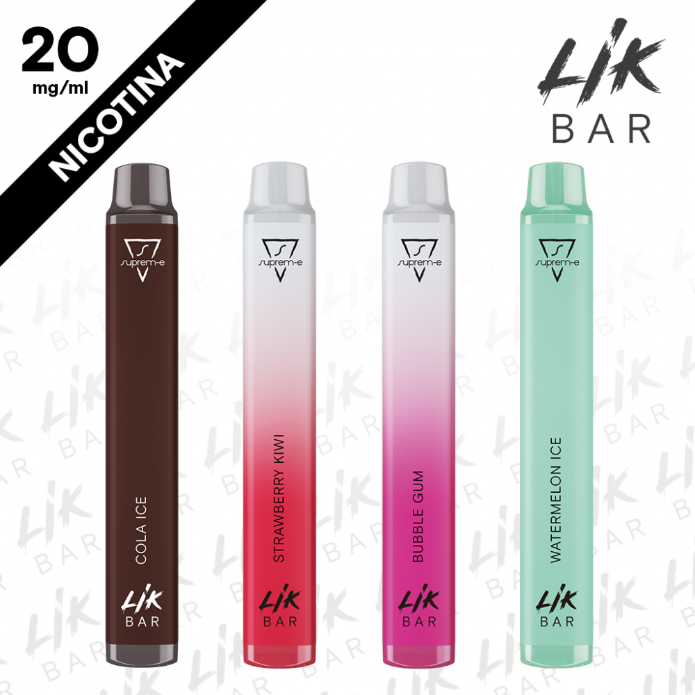LIK BAR - Kit Assaggio Nuovi Gusti Flavor Nicotina 20 Sigaretta Elettronica Usa e Getta 1pz Per Gusto LIK BAR - Kit Assaggio Nuovi Gusti Flavor Nicotina 20 Sigaretta Elettronica Usa e Getta 1pz Per Gusto